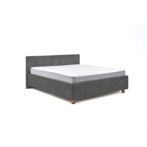 Leda világosszürke kétszemélyes ágy ágyráccsal és tárolóhellyel, 180 x 200 cm - AzAlvásért