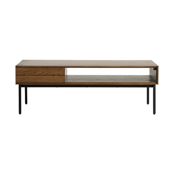 Barna dohányzóasztal tölgyfa dekoros asztallappal 62x120 cm Modica – Unique Furniture