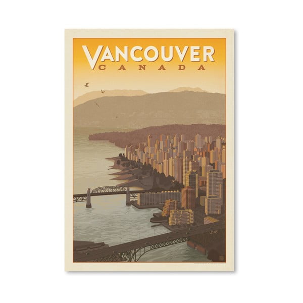Vancouver Skyline poszter, 42 x 30 cm - Americanflat