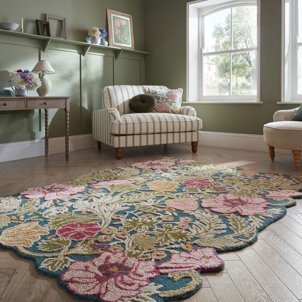 Kézi szövésű gyapjú szőnyeg 120x170 cm Daphne Shaped Floral – Flair Rugs-image-1