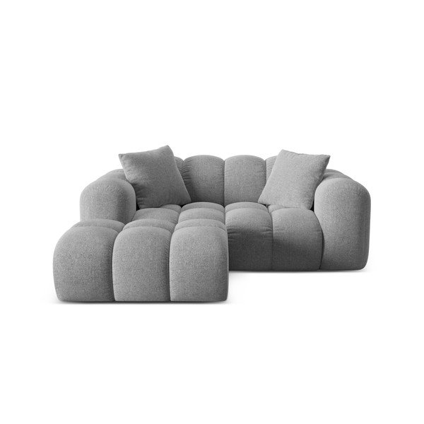 Világosszürke zsenília sarokkanapé (bal oldali-heverő résszel) Treno – Cosmopolitan Design