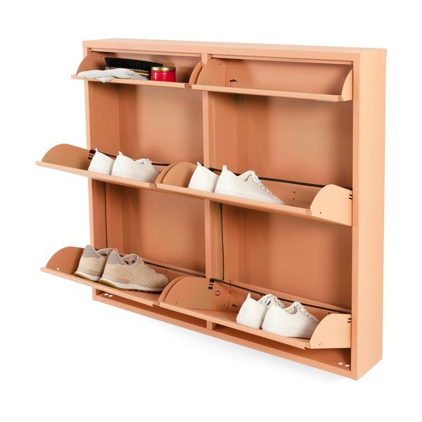 Lazacszínű fém billenő ajtós cipőtartó 98x86x15 cm Billy – Spinder Design-image-3