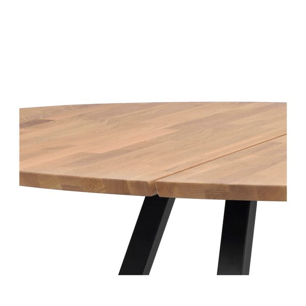 Kerek étkezőasztal tölgyfa asztallappal 150x150 cm Carradale - Rowico-image-1