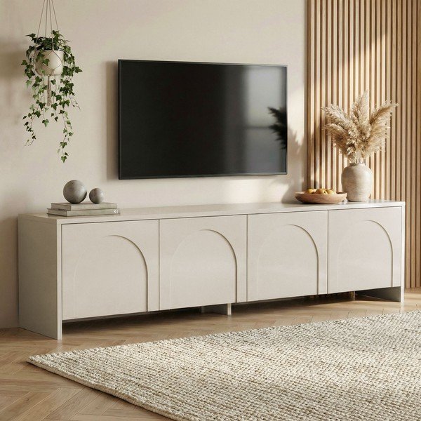 Krémszínű TV-állvány 180x45x32 cm Aurelia – Kalune Design-image-1