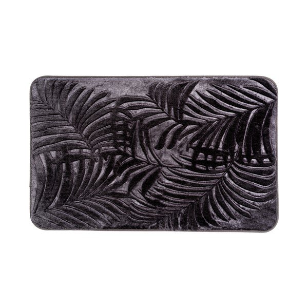 Sötétszürke memóriahabos fürdőszobai kilépő 50x80 cm Leaves – Wenko-image-1
