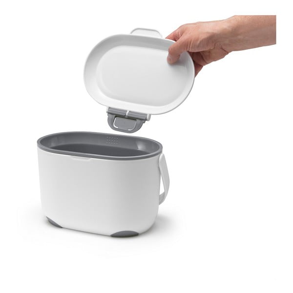 Caddy fehér-szürke komposztálható hulladék gyűjtő, 2,5 l - Addis-image-1