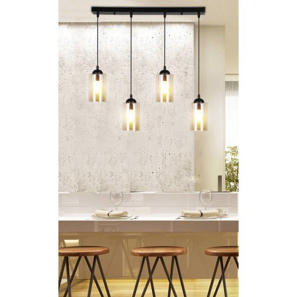 Fekete függőlámpa üveg búrával 10x65 cm Bistro – Candellux Lighting-image-1