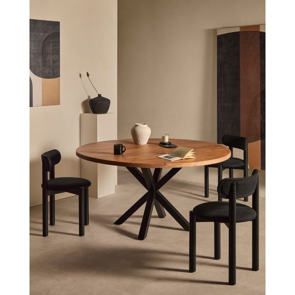 Étkezőasztal akácfa asztallappal ø 150 cm Argo – Kave Home-image-1