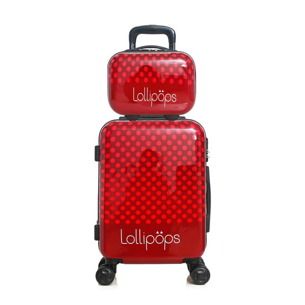 Penny piros gurulós bőrönd és kisbőrönd szett - Lollipops-image-1