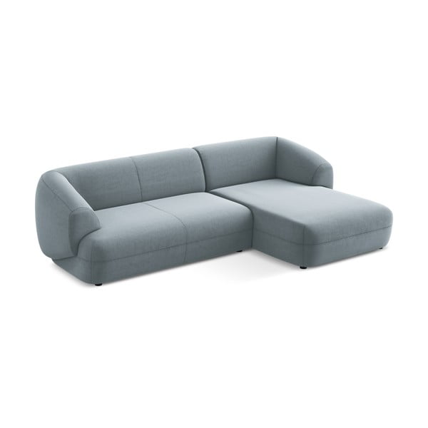 Világoskék bársony sarokkanapé (jobb oldali) Moana – Makamii-image-3
