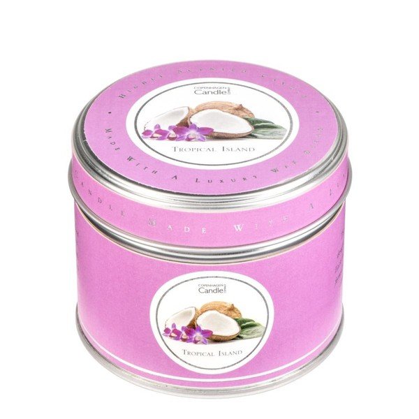 Gyertya fémdobozban trópusi gyümölcs illattal, 32 óra égési idő - Copenhagen Candles-image-1