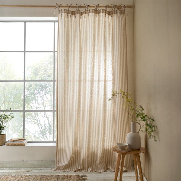 Bézs függöny 140x229 cm Zanzibar Woven Stripe – Pineapple Elephant-image-1