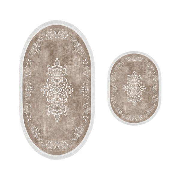 Szürkésbarna fürdőszobai kilépő szett 2 db-os 60x100 cm – Foutastic