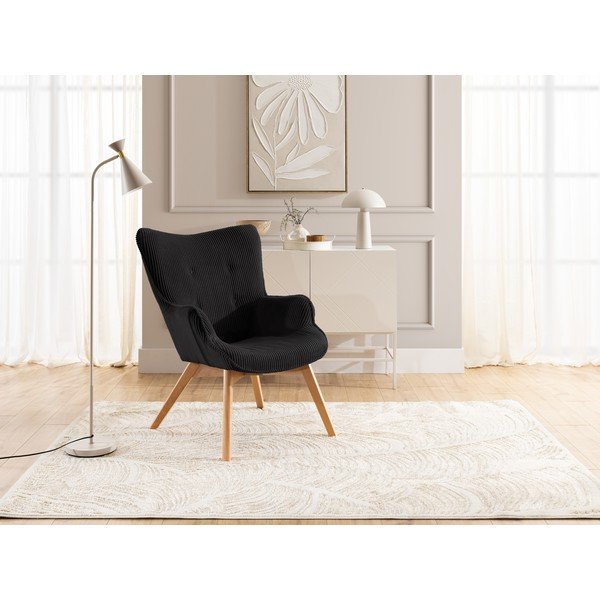 Fekete kordbársony fotel Niko – Ropez-image-4