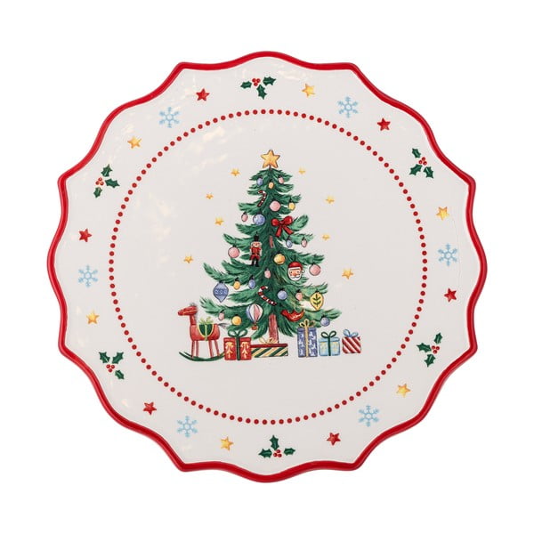 Kerámia emeletes kínálótálca karácsonyi mintával Naive – Bloomingville-image-2