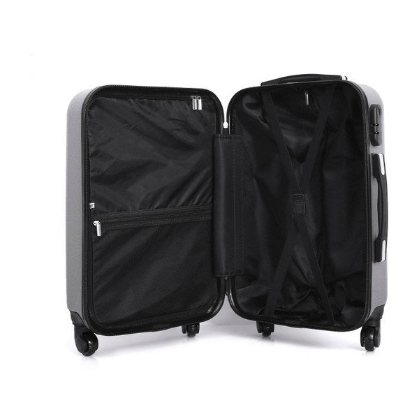 Lipari ezüstszínű gurulós bőrönd, 37 l - Hero-image-1