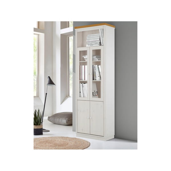 Fehér borovi fenyő tálalószekrény 74x223 cm Anita – Støraa-image-3