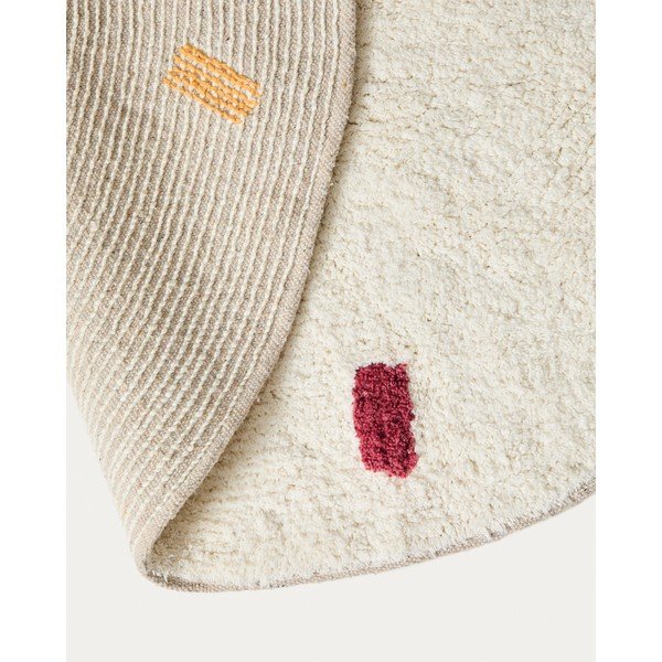 Krémszínű pamut gyerek szőnyeg ø100 cm Epifania – Kave Home-image-3