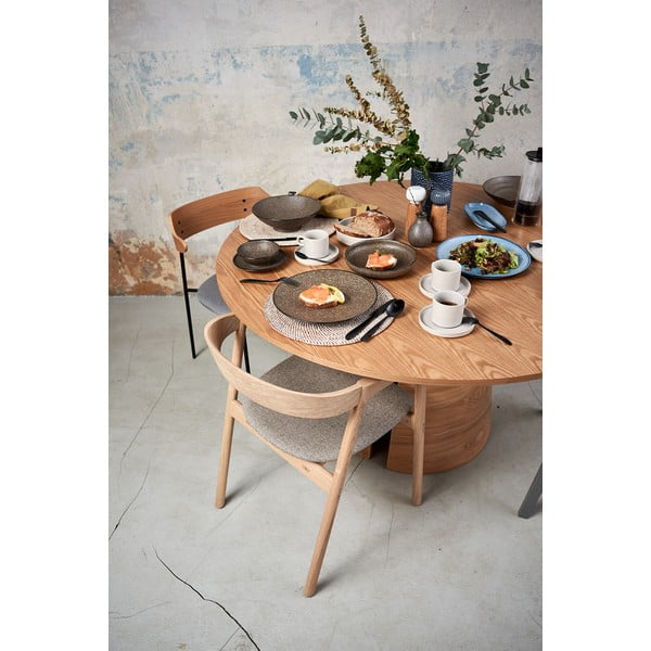 Natúr színű kerek étkezőasztal tölgyfa dekorral ø 137 cm Cep – Teulat-image-4
