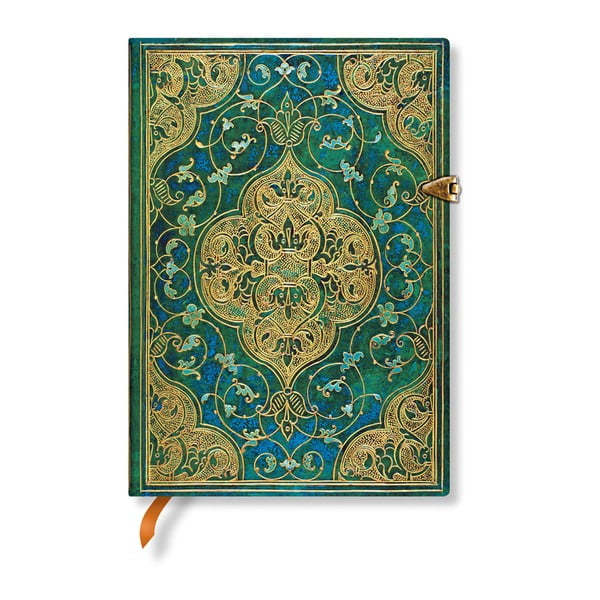 Turquoise Chronicles keményfedeles vonalas jegyzetfüzet, 13 x 18 cm - Paperblanks