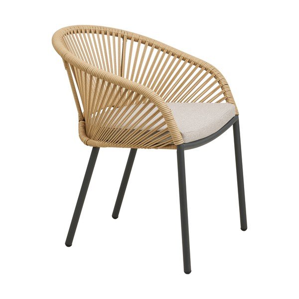 Bézs fém-párnázott kerti szék Novella – House Nordic-image-3