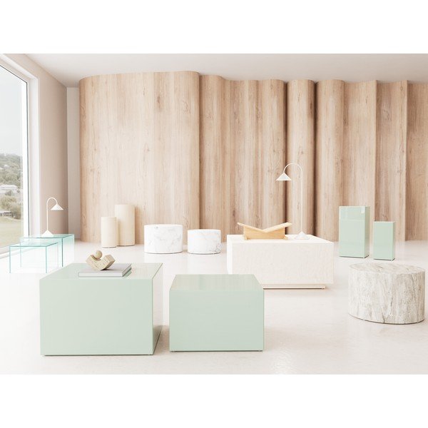 Üveg dohányzóasztal szett 2 db-os 50x50 cm Dice – Actona-image-1