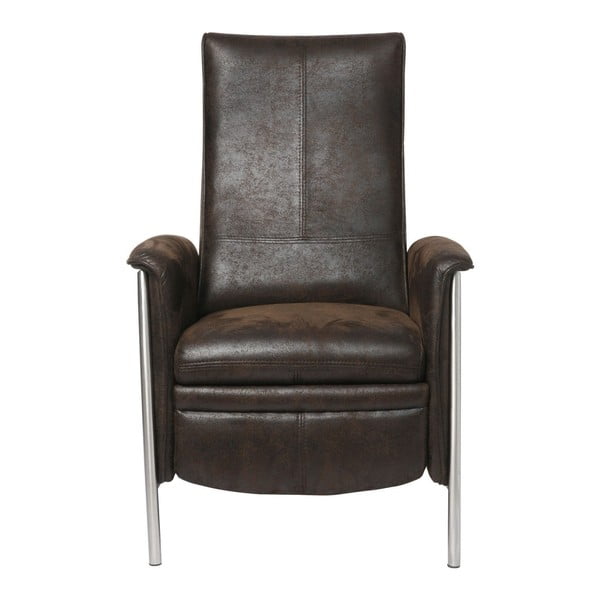 Relax barna fotel, kihajtható lábtartóval - Kare Design