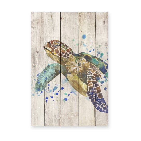 Watercolor Turtle dekor fa fali tábla, 40 x 60 cm - Surdic
