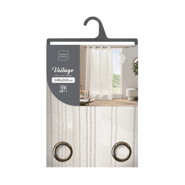 Fehér függöny 140x260 cm Zaho – douceur d'intérieur-image-3
