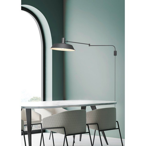 Matt fekete konnektorhoz csatlakoztatható fali lámpa hajlítható szerkezettel ø 35,5 cm Bolder – Trio-image-3