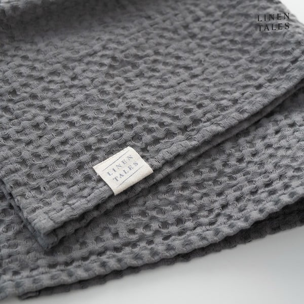 Sötétszürke törölköző és fürdőlepedő készlet 3 db-os Honeycomb – Linen Tales-image-4