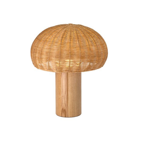 Natúr színű LED asztali lámpa rattan búrával (magasság 32 cm) – Villa Collection-image-1