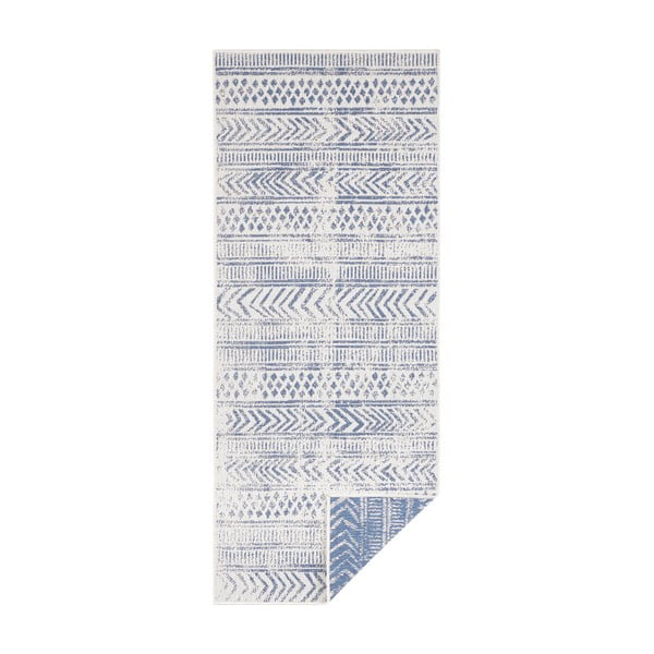 Biri kék-krémszínű kültéri szőnyeg, 80 x 250 cm - NORTHRUGS