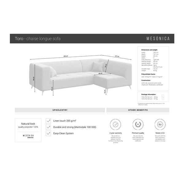 Toro rózsaszín jobb oldali sarokkanapé - MESONICA-image-4