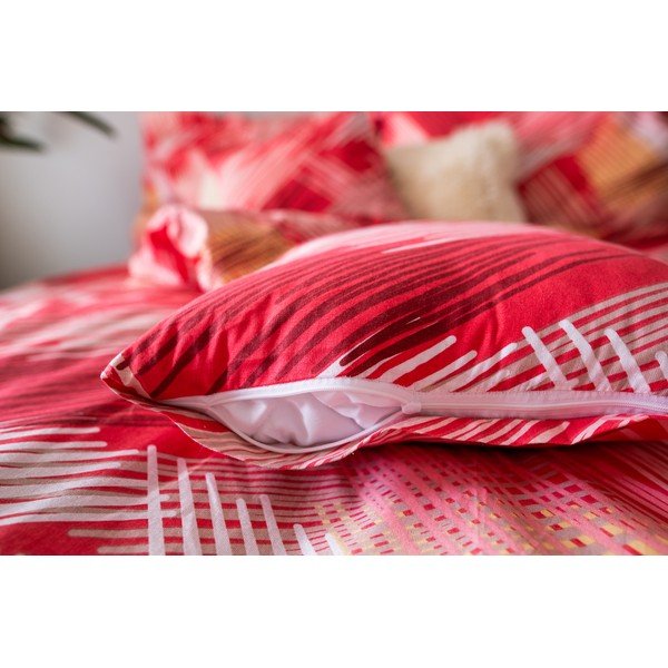 Piros egyszemélyes pamut ágyneműhuzat 140x200 cm LP Dita Red – Cotton House-image-1