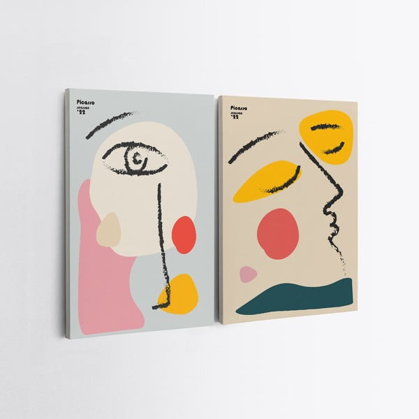 Kép szett 2 db-os 50x70 cm Faces – Wallity-image-2