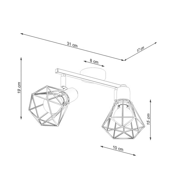Fekete mennyezeti lámpa ø 10 cm Varpu – Sollux-image-4