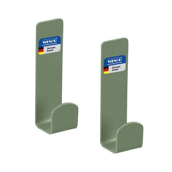 Zöld öntapadós rozsdamentes acél akasztó szett 2 db-os Lizan – Wenko-image-3