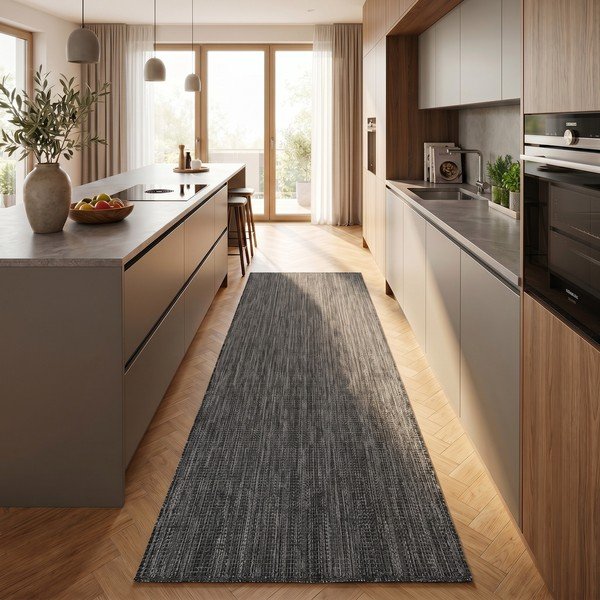 Fekete kültéri-beltéri futószőnyeg 80x250 cm Mira 1450 – Ayyildiz Carpets-image-1