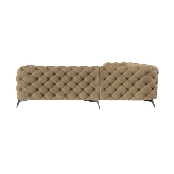 Világosbarna bársony sarokkanapé Chelsea – Ropez-image-2