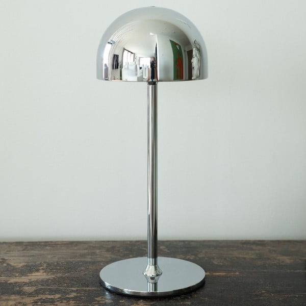 Ezüstszínű LED asztali lámpa távirányítóval, fém búrával (magasság 30 cm) Tim – Sirius-image-1