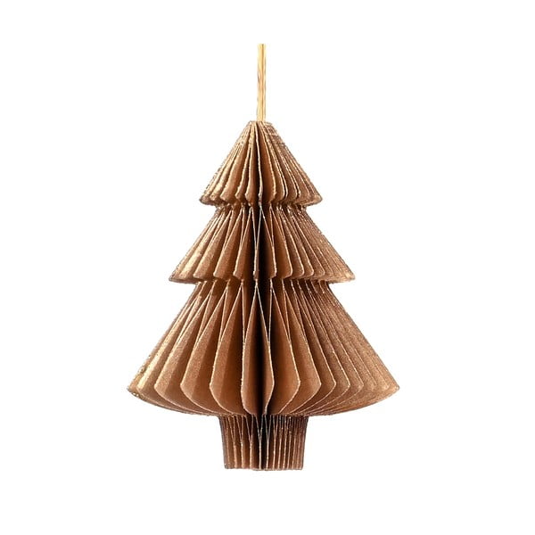 Világosbarna papír karácsonyi dísz, fenyőfa, magasság 10 cm - Only Natural