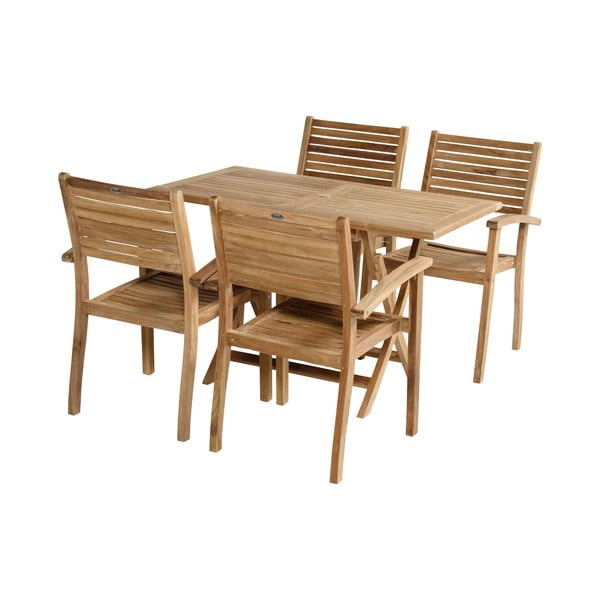 Natúr színű tömörfa kerti szék Sunderland – Hartman-image-4