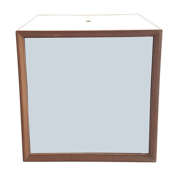 PIXEL kocka polcokkal, fehér kerettel és világosszürke ajtóval, 40 x 40 cm - Ragaba