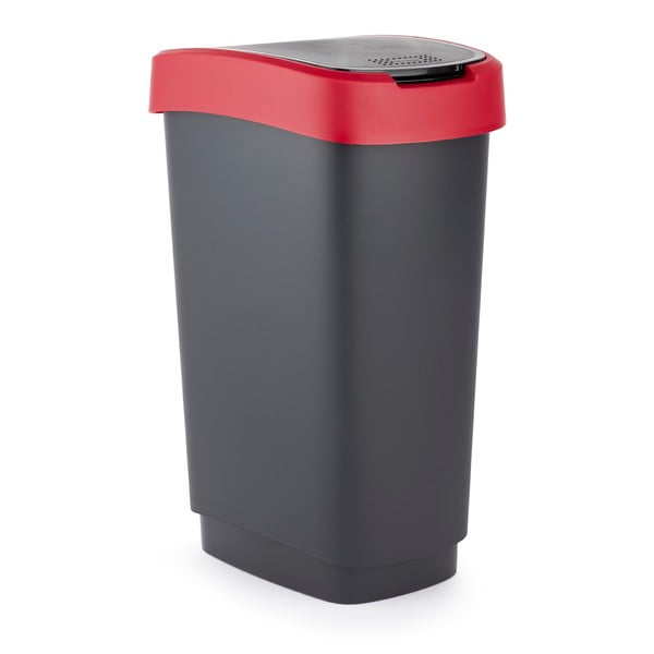 Piros-fekete szemetes újrahasznosított műanyagból 25 l Twist - Rotho