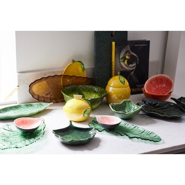 Barna üveg szervírozó tányér, 35 x 14 cm - Bahne & CO-image-1