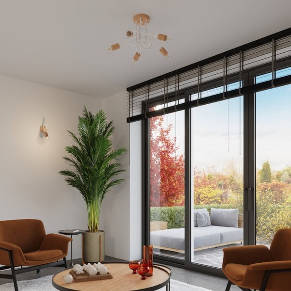 Natúr színű mennyezeti lámpa 15x61 cm Tumber – Sollux-image-3