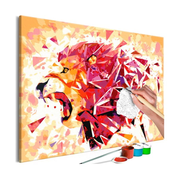 Abstract Lion DIY készlet, saját vászonkép festése, 60 x 40 cm - Artgeist