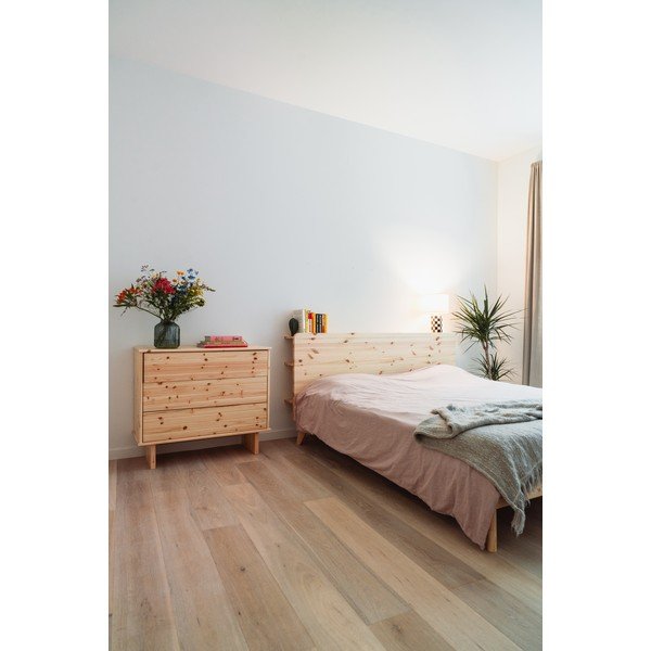 Barna borovi fenyő franciaágy ágyráccsal 160x200 cm Retreat – Karup Design-image-4