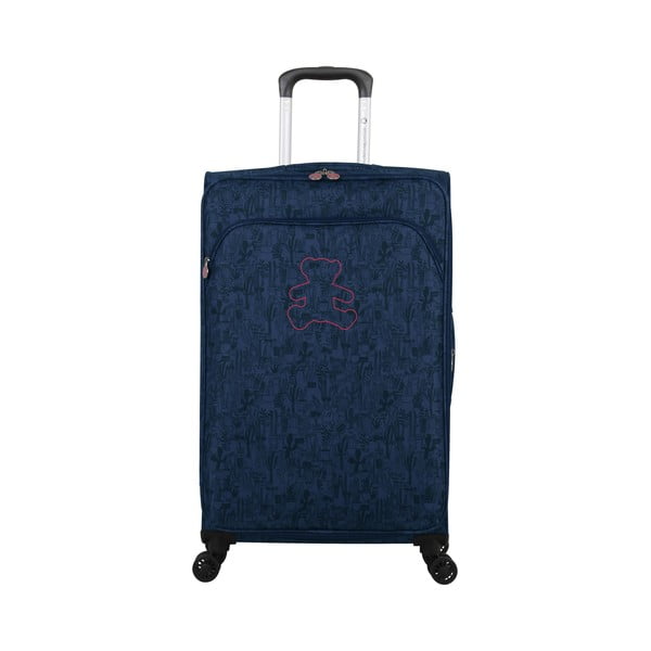 Teddy Bear kék gurulós bőrönd, 71 l - Lulucastagnette